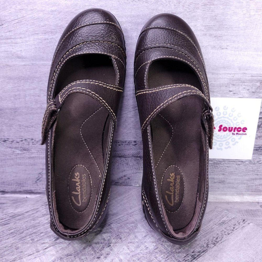 Clarks Ashland Avenue Leather Mary Jane Flat Brown Women's sz 8 - Picture 6 of 8